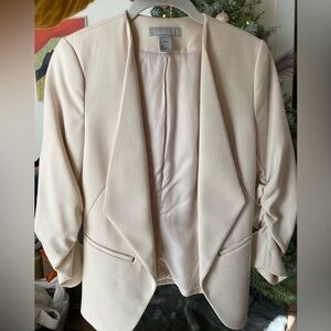 Classy Beige Blazer with cinched sleeve. Lightly worn